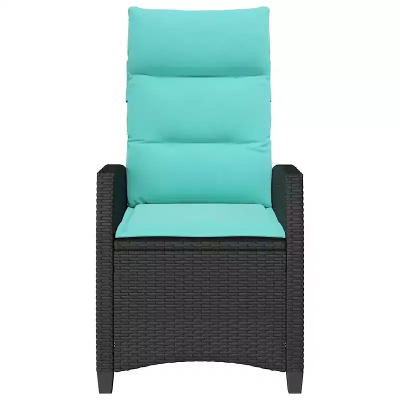 vidaXL Reclining Garden Chair in Poly Rattan with Side Table