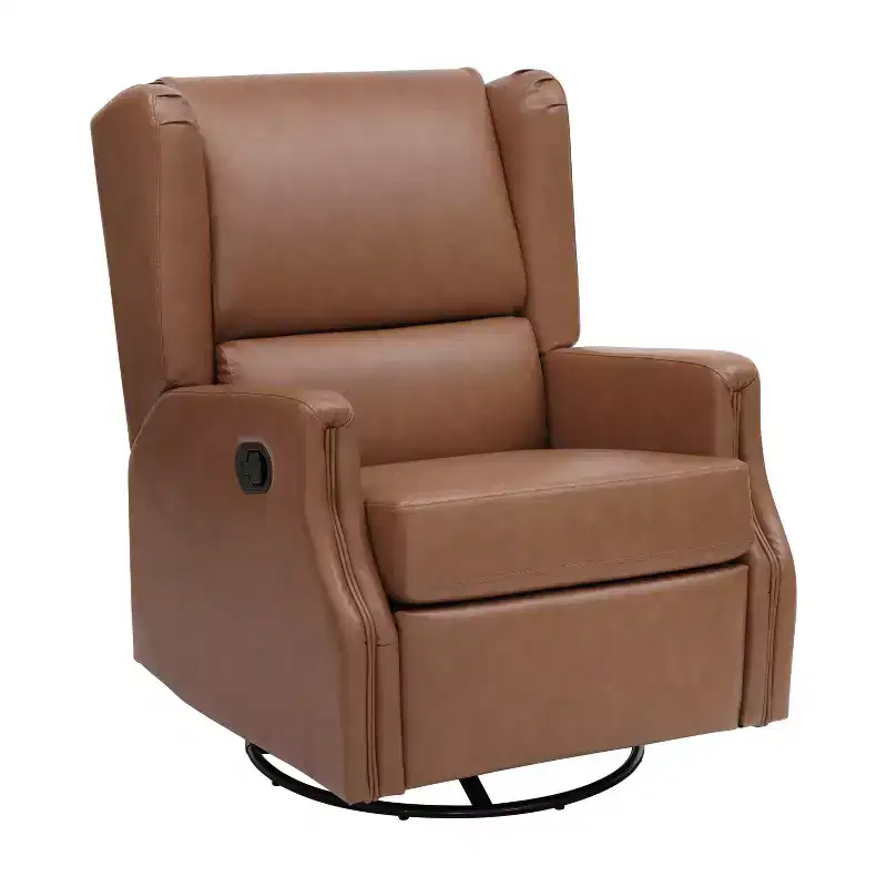 Flash Furniture Omma Swivel Glider Rocker Recliner Chair, Manual 360 Degree Swivel Wingback Recliner Perfect for Living Room, Bedroom, or Nursery