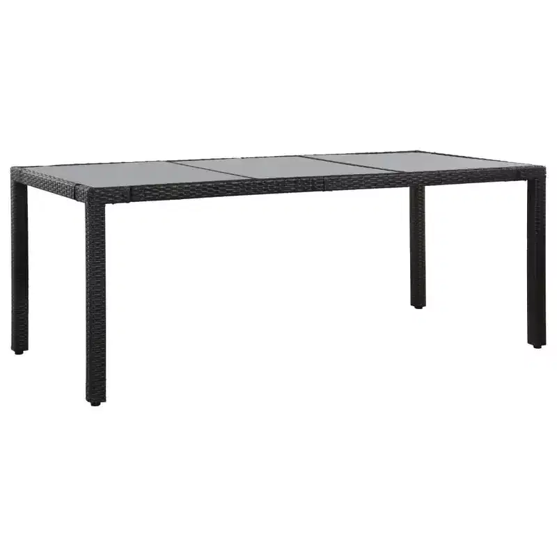 vidaXL Dining Set PE rattan, Steel, Tempered Glass Large