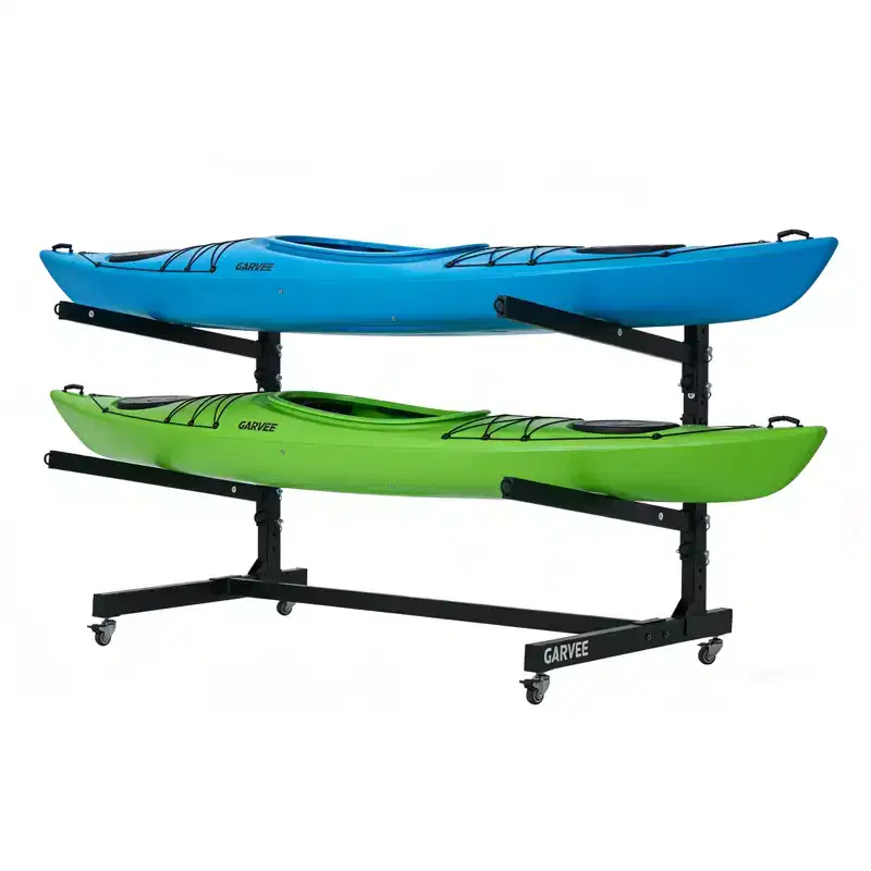 Freestanding Kayak Storage Rack with Wheels, Adjustable Kayak Racks for Garage and Outdoor, Kayak Stands for Canoes, Kayaks, SUP and Surfboards
