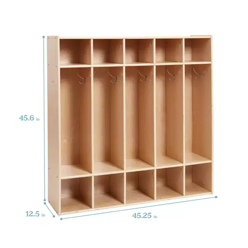 5-Section Coat Locker with Cubby Storage | Classroom Furniture
