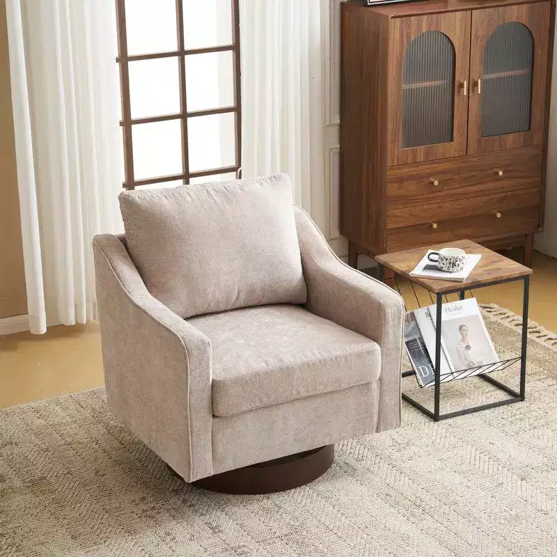 Karl Home Chenille Living Room Swivel Barrel Accent Chair