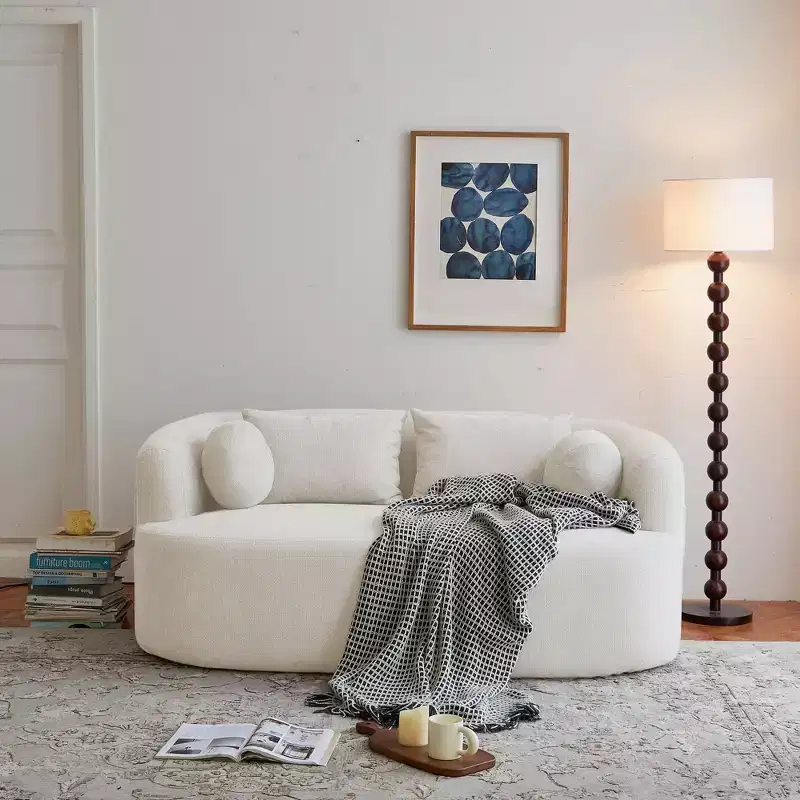 Okak Modern Memory Foam 2-Seater Sofa Couch with Pillows,Chenille Deep Seat Loveseats for Living Room, Bedroom, Apartment