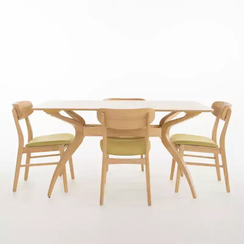 Christopher Knight Home Fausett Mid Century Modern Fabric Upholstered Wood 5 Piece Dining Set