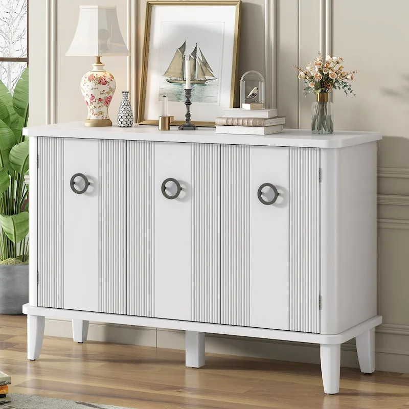 Simple and Atmospheric Solid Wood Veneer Fraxinus Mandschuric Cabinet