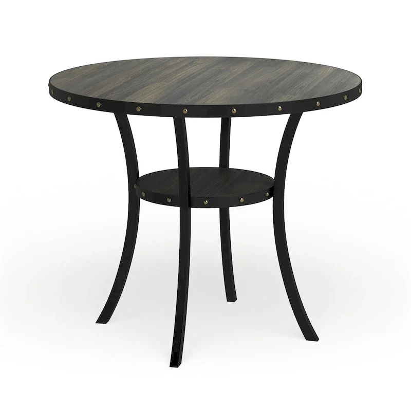 Brown Round Counter Height Dining Table, Seats 4–6