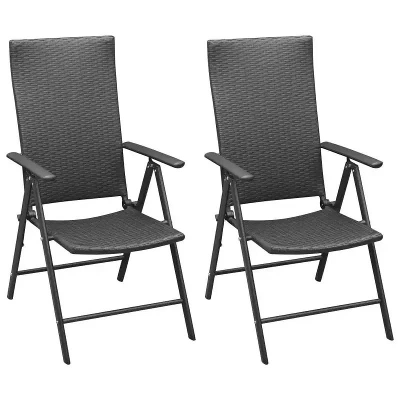 vidaXL Dining Set Black and Brown PE rattan, WPC, Aluminium Compact