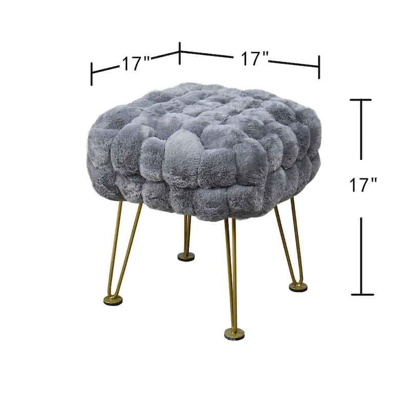 FoxFauxFur Pouf Stool