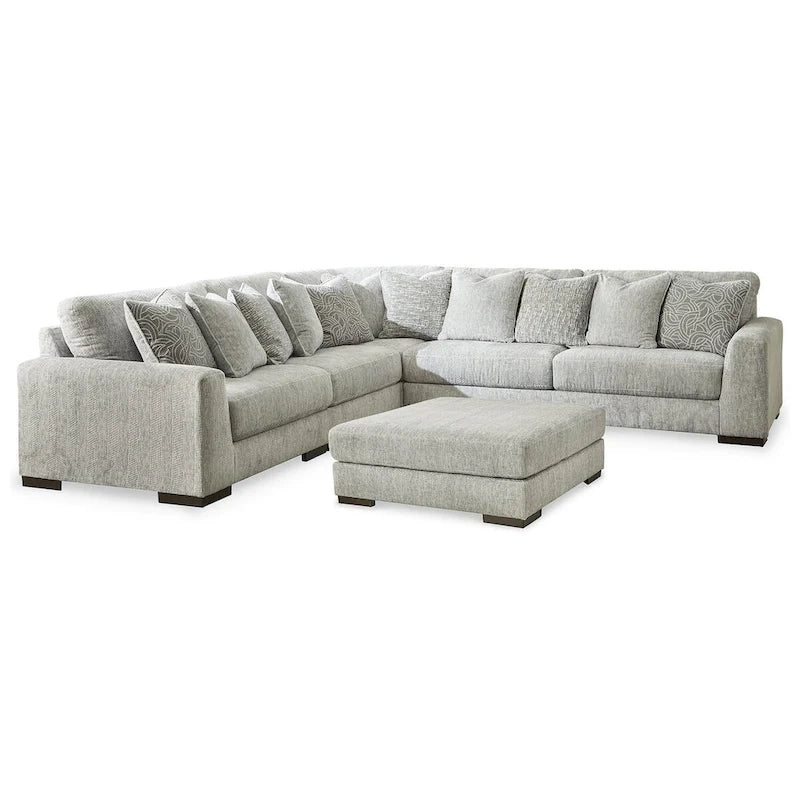 Regent Park Pewter 6-Piece Upholstery Package - 132   W x 132   D x 39   H