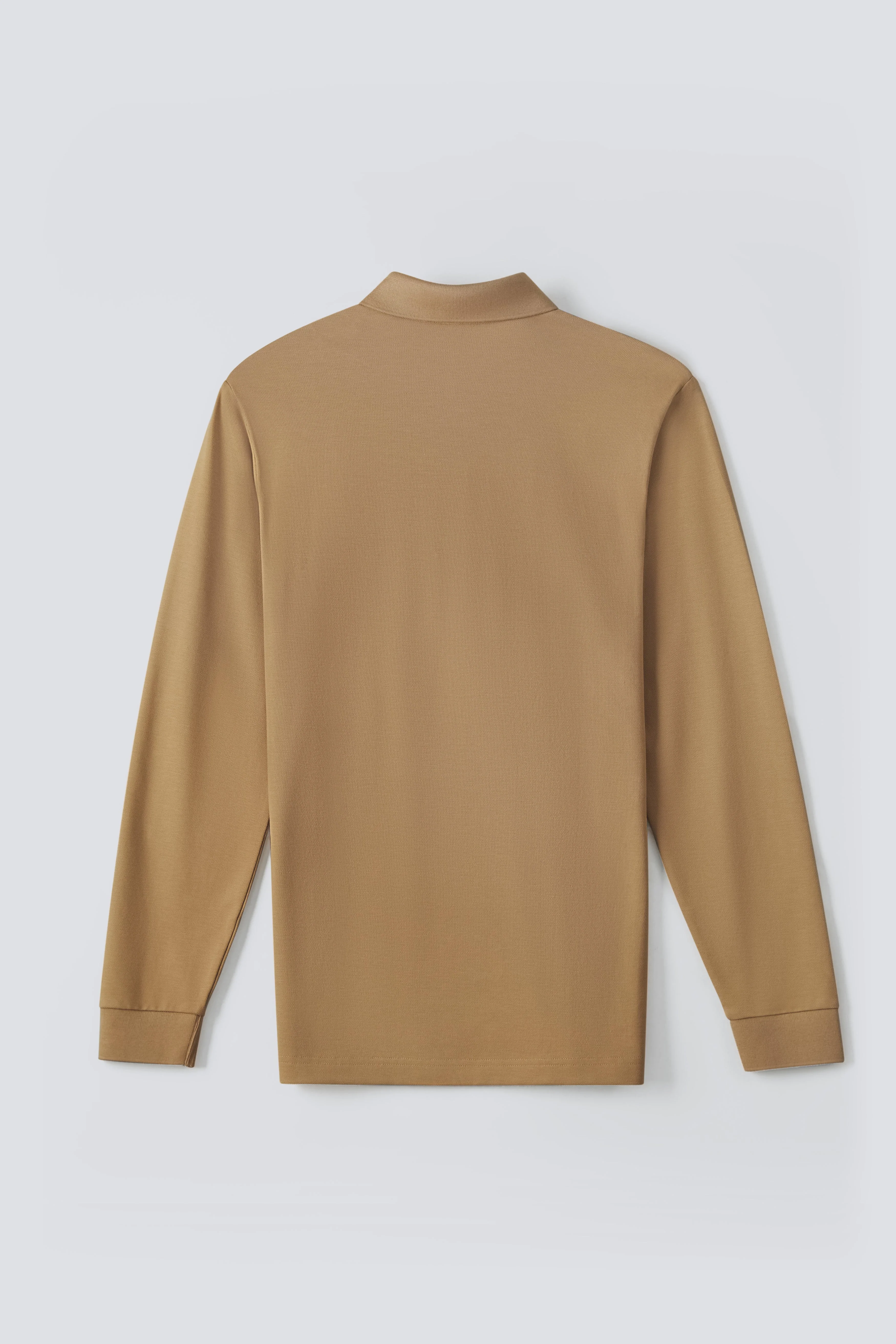 Pique Long Sleeve Polo – Khaki