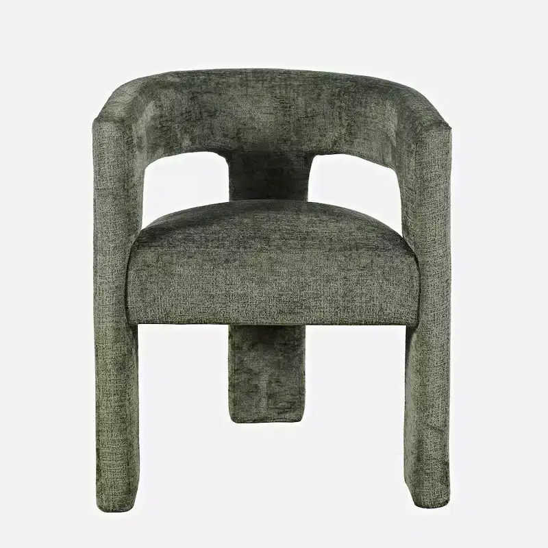 Modern Luxury Jacquard Fabric Upholstered Sculpture Armchair- Green Color