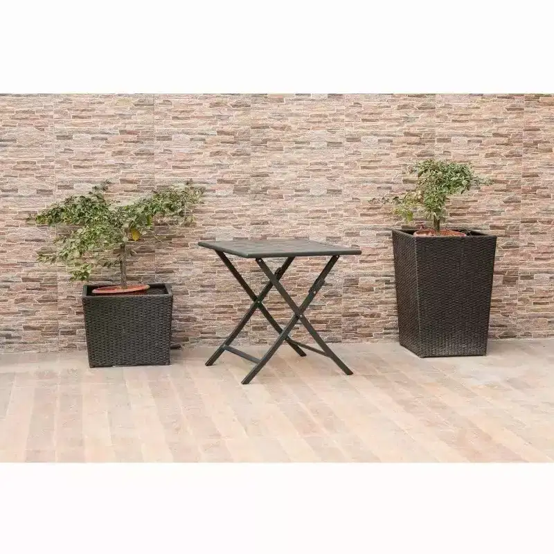 HomeStock 80 in.H Black Color Square Steel Table Top End Table 1 -piece