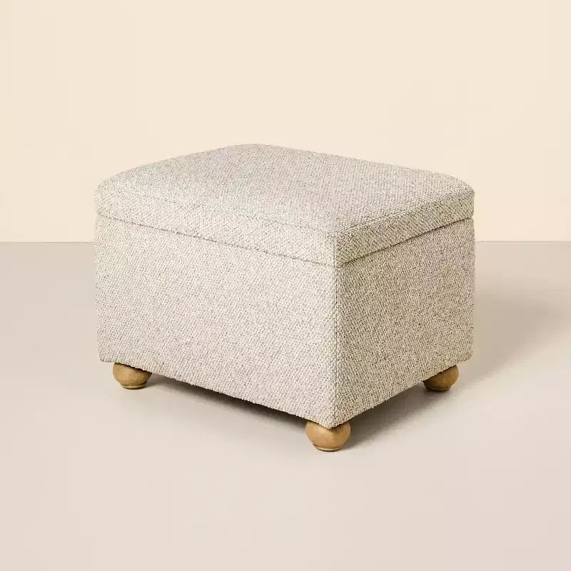 Upholstered Storage Ottoman Natural/Brown - Hearth & Hand™ with Magnolia