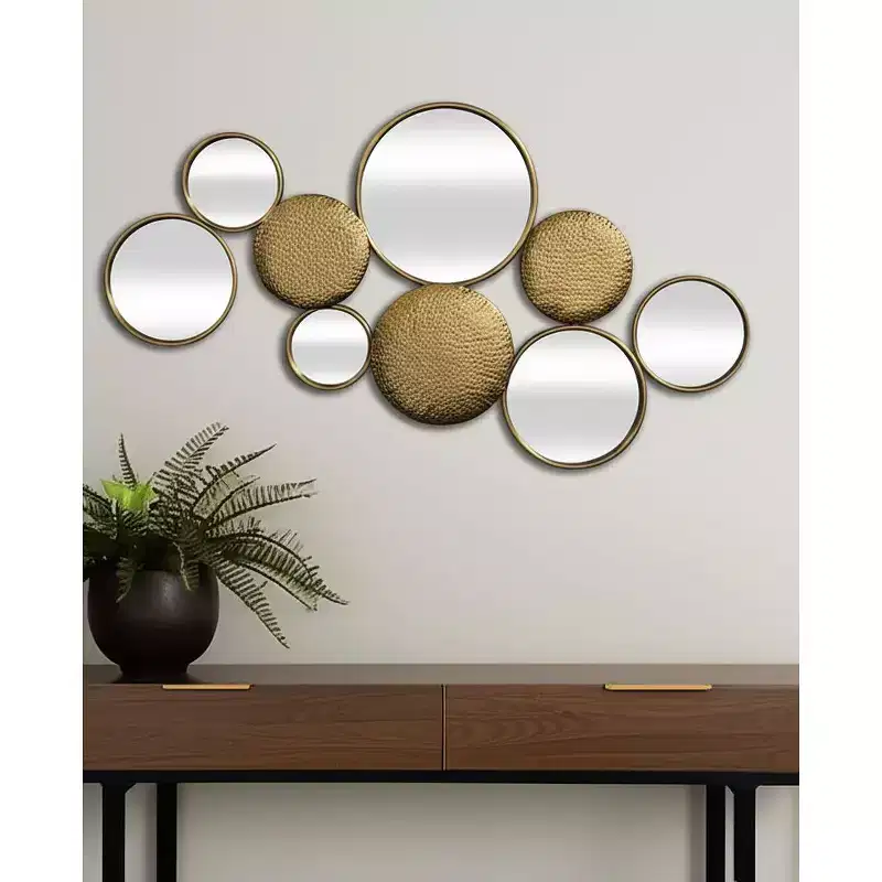 HomeRoots 37 Gold Metal And Mirrored Glass Wall Decor Accent Mirror