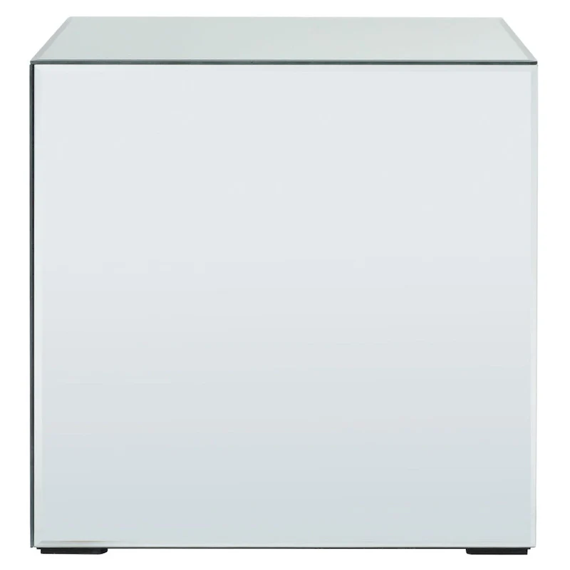 Mirrored Accent Side Table, Full Mirror Finish, 16