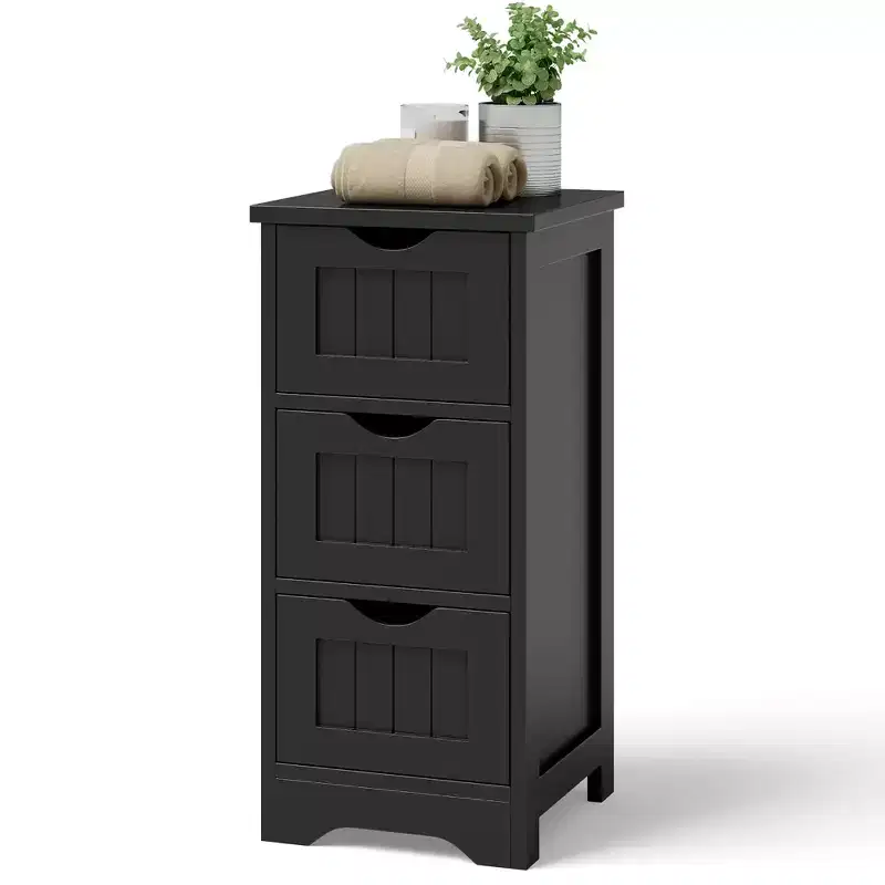 Freestanding Bathroom Floor Cabinet with 3 Drawers, Storage Organizer