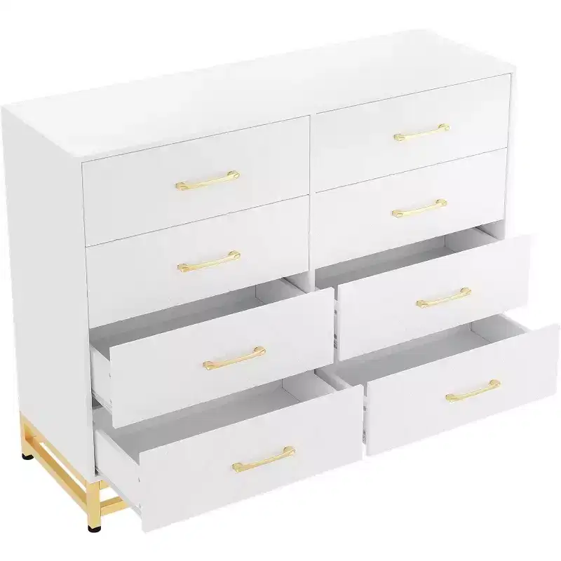 Acekool 8 Drawer Tall Dresser for Bedroom and Closet with Soft Close Glides and Anti Tip Safety Chest