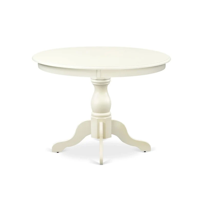 East West Furniture 5 Piece Dinette Set- a Round Dining Table and 4 Parson Dining Chairs, (Finish & Upholstered Option)
