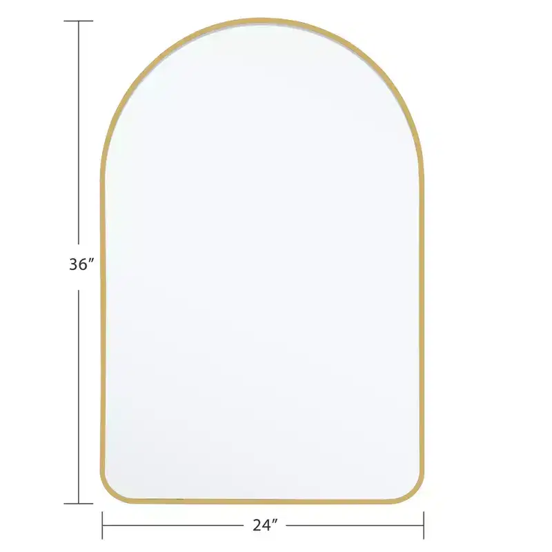 Gold Finish Aluminum Arch Mirror 91x61cm