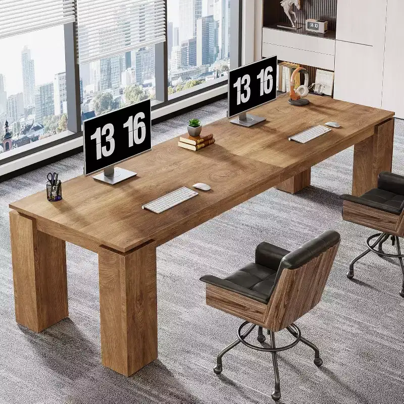 Lantine 86-Inch Two-Person Desk, Modern Double Computer Workstation and Extra Long Table for Home Office