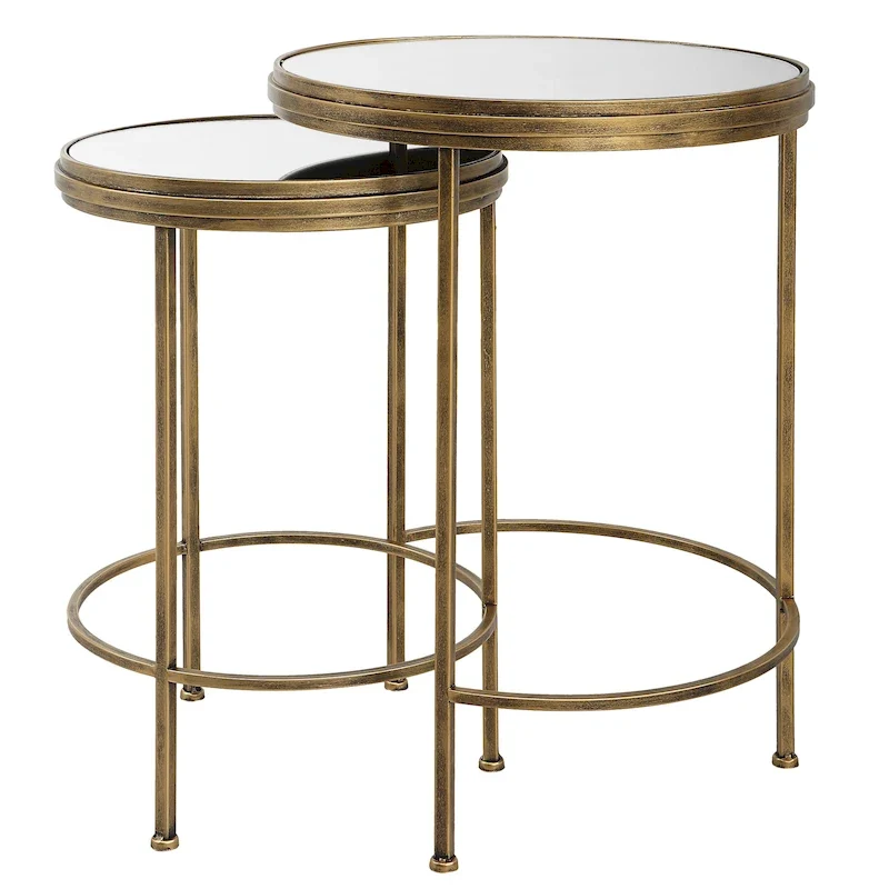 Iron and Glass Nesting Tables by ()