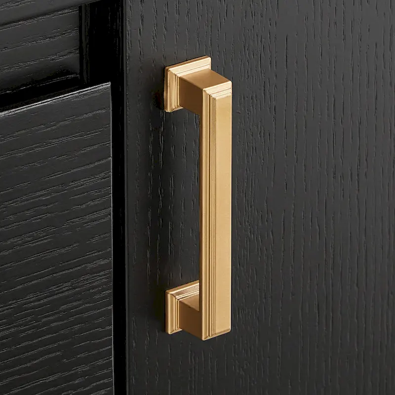 Cheyenne Black Finish Server with Gold Metal Base by iNSPIRE Q Modern
