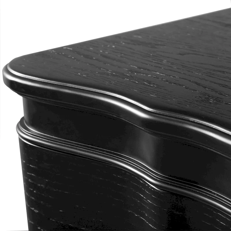 Black / Silver Glam 3-Drawer Nightstand, for 1