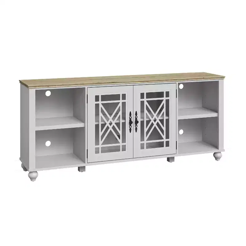 Festivo Vintage Style 70" TV Stand for TVs up to 80" White