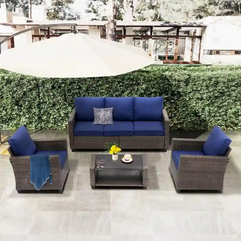 5 - Person Outdoor Seating Group with Cushions
