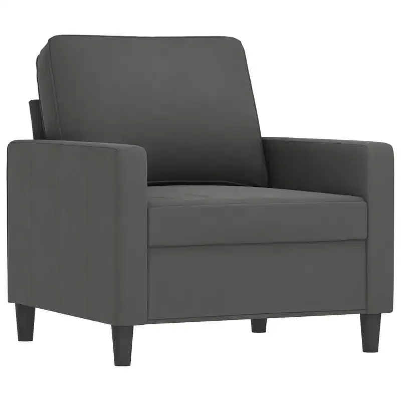vidaXL Sofa Chair Accent Living Room Chair with Armrest for Leisure Velvet - Dark Gray 23.6