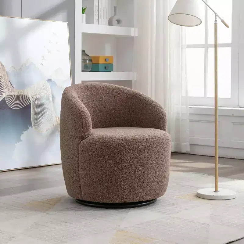 Fabric Swivel Accent Armchair Barrel Chair