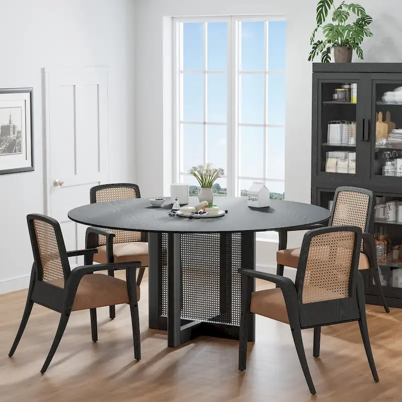 Solid Wood Round Dining Table 4-6 People