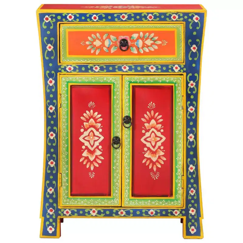 Sideboard Mixed Color Solid Mango Wood Small