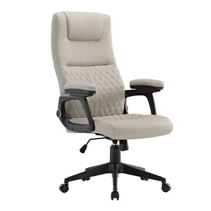Diamond, PU Leather Office Chair,28.50 D x 26.00 W x 45.63''-49.63 H,Gray