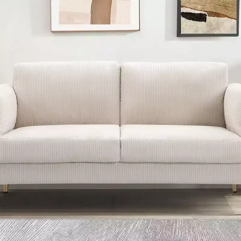 Whisen 60.63 Wide Modern Corduroy Loveseat, Plush Upholstered Cushions, Solid Wood Frame