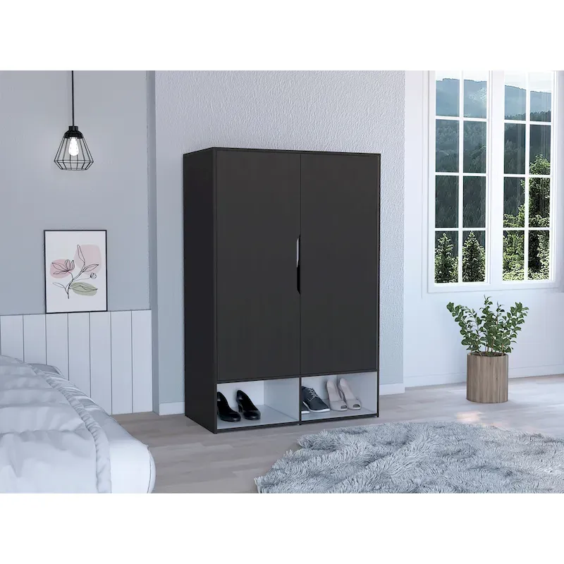 Rose Double Armoire with Hanging Rod
