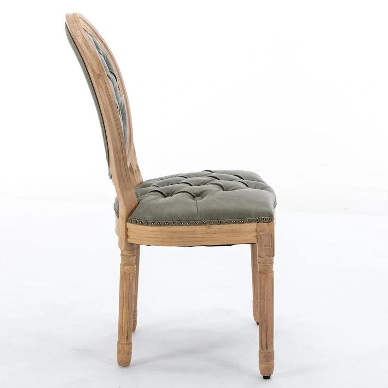 Set of 2 French Style Solid Wood Dining Chair with Nailhead