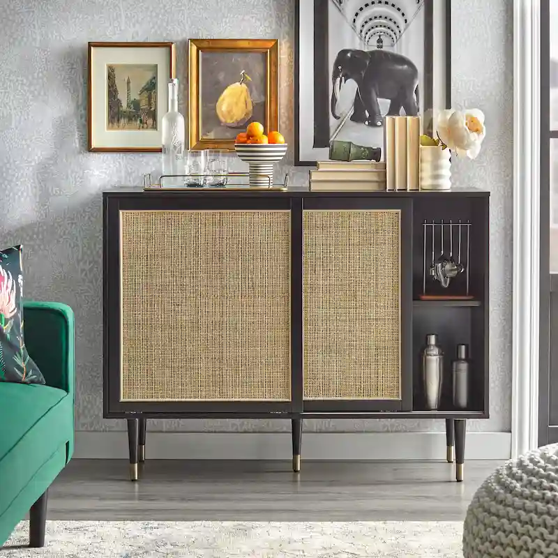 Rattan Buffet - 47.7 x 15.7 x 36