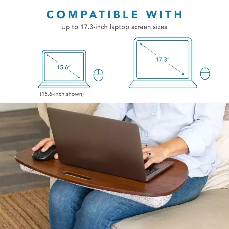 Brown / Off-White Bamboo Lap Desk – Single User