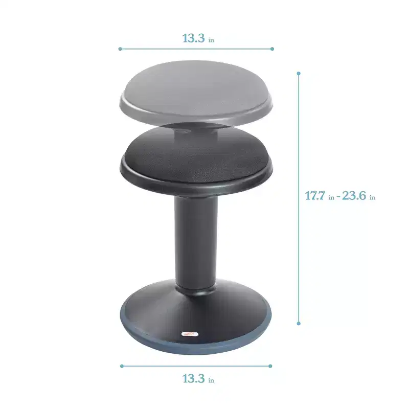 ECR4Kids Sitwell Wobble Stool with Cushion, Adjustable Height, Active Seating