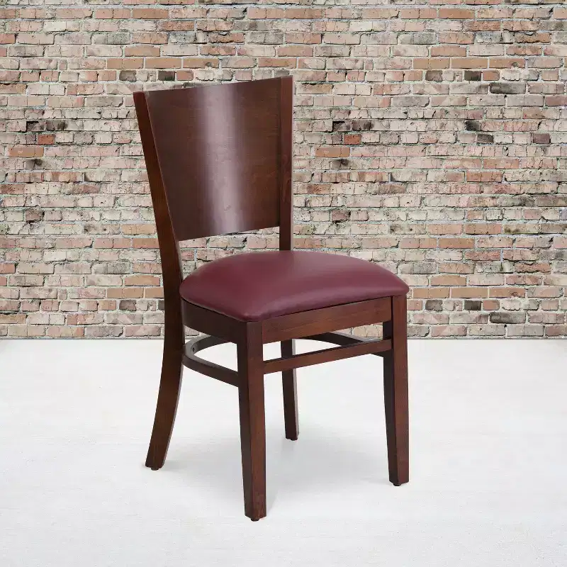2 Pack Solid Back Wooden Restaurant Chair