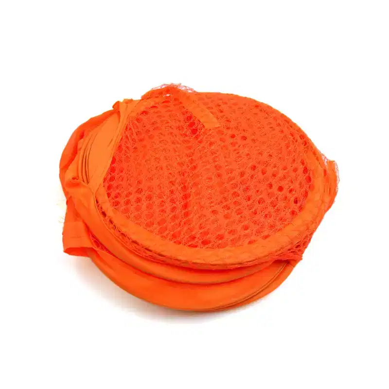 Mesh Bag Foldable Dirty Clothes Storage Laundry Basket Organizer Orange 19.68
