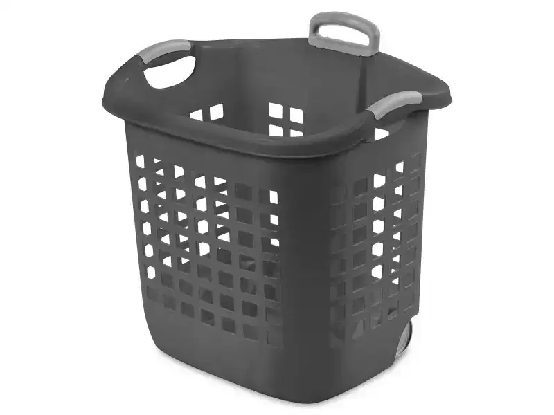 Sterilite Ultra Wheeled Laundry Basket, 1.7 Bushel with Handles, Grey, 4 Pack