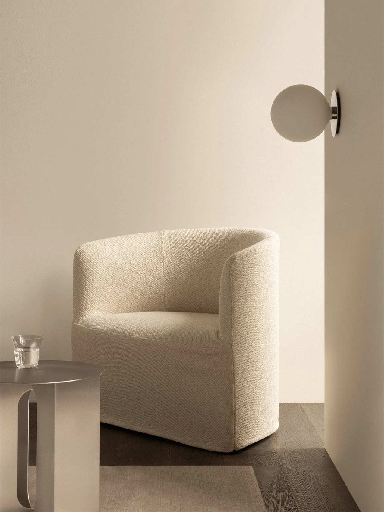 Lounge Chair with Washable Loose Cover Cotton-Wool Boucl, 3 Shades