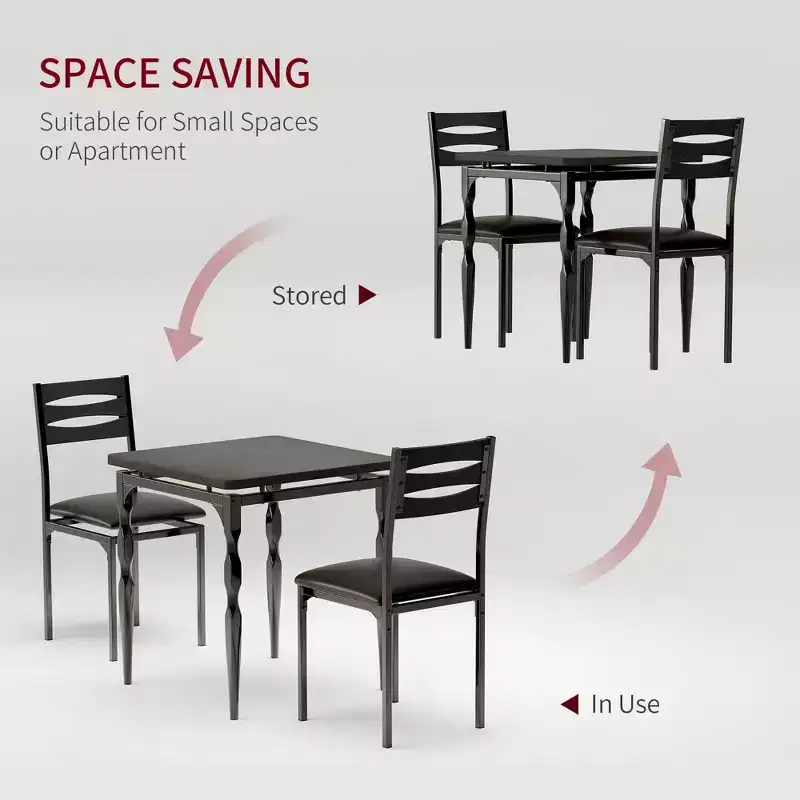 3 Piece Dining Table Set, with Spiral Legs