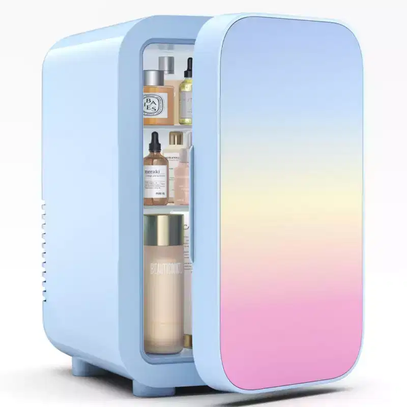 Morfone 6L Blue Mini Fridge with Cooling/Heating Function 110V AC/12V DC, Home & Car Use Ideal for Snacks Beverages and Skincare Products