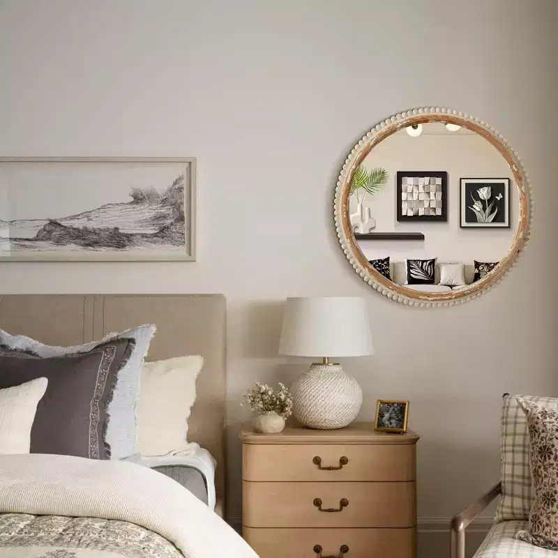 Wood Flat Wall Mirror