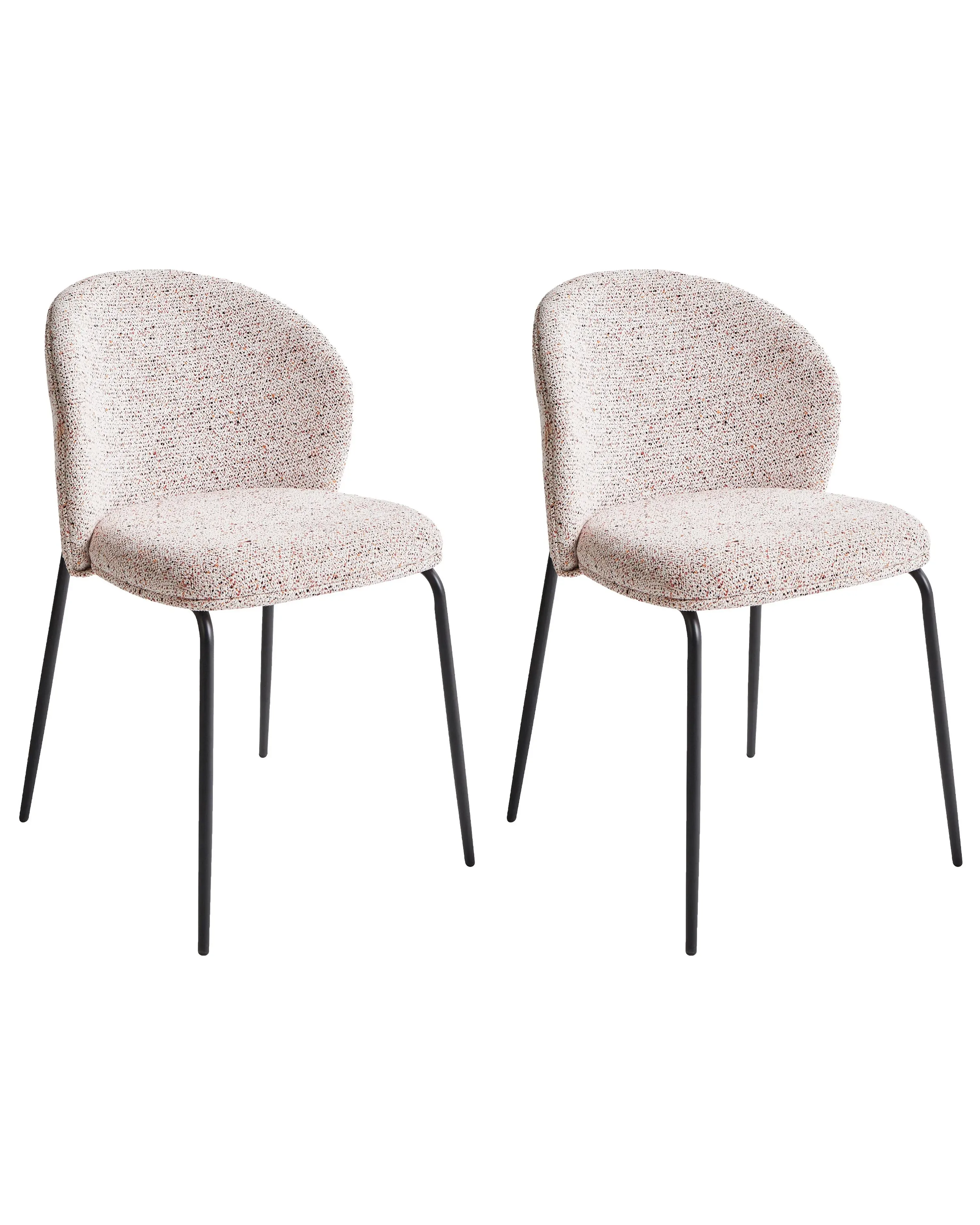 Set di 2 sedie da pranzo Tessuto Beige