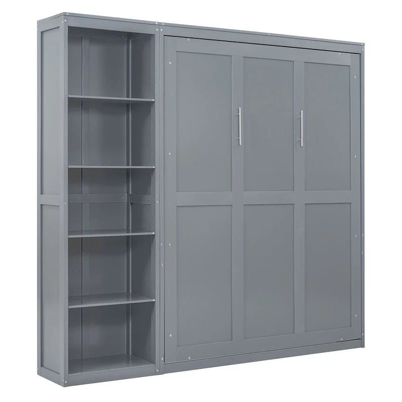 Merax Murphy Bed Wall Bed with Shelves