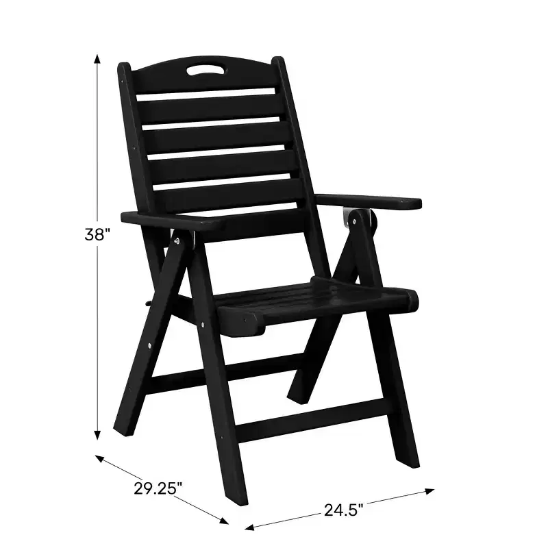 WestinTrends Malibu HDPE Adjustable Highback Folding Patio Dining Chair